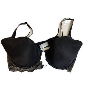 Sofia Vergara Intimates Black Lined Underwire Bra 38D Lace Panel Spacer Soft
